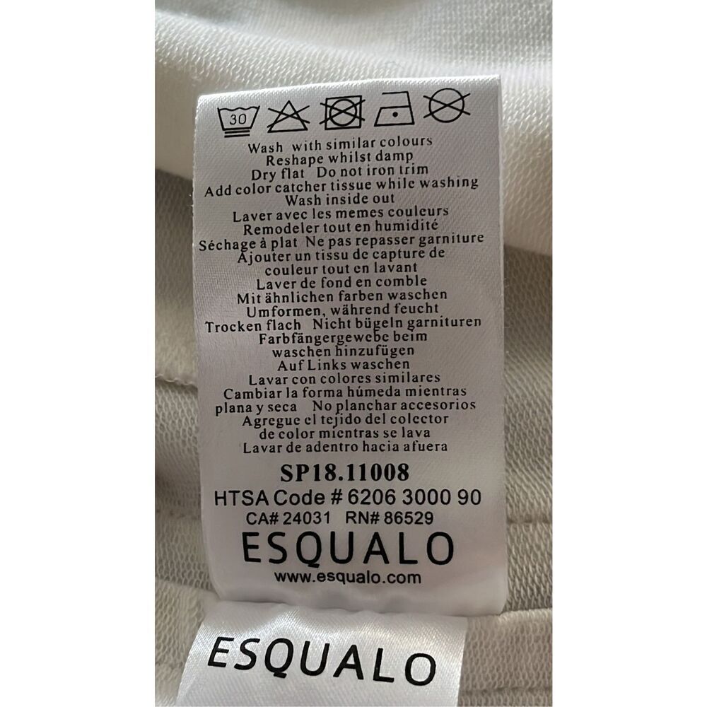 Vintage Esqualo Women’s Small White Embroidered Full Zip Jacket Coat Hooded - Picture 14 of 16